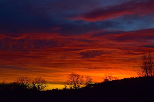 sunrise sky silhouette