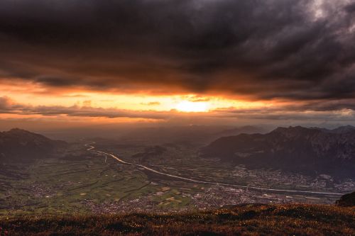 sunrise hiking sun