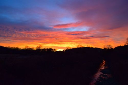 sunrise sky stream