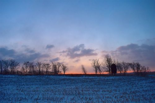 sunrise winter field