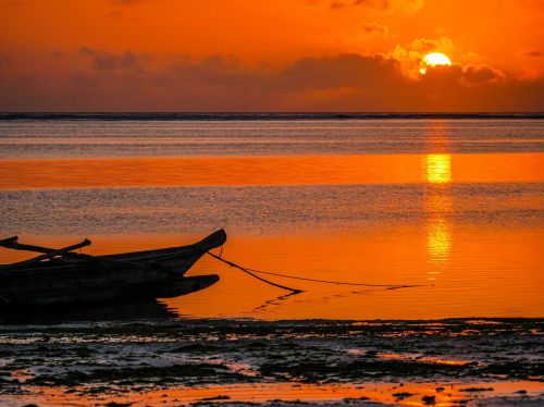 sunrise fishing boat indian ocean