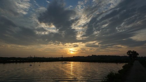 sunrise  reflection  cloud