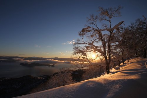 sunrise  snow  mountain