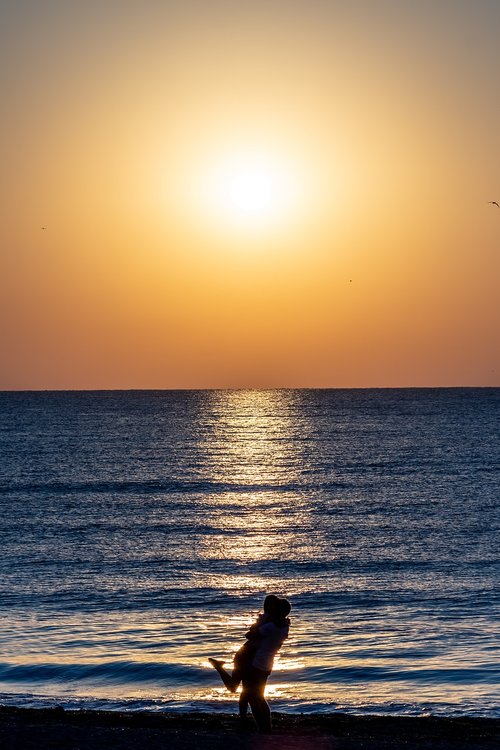 sunrise  love  silhouette