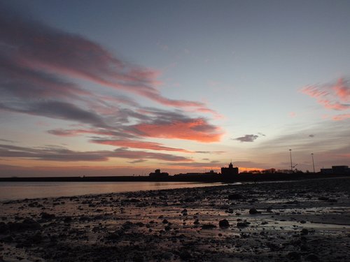 sunrise  sea  clouds