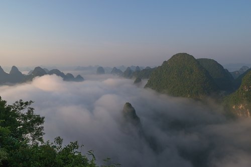 sunrise  yangshuo  china