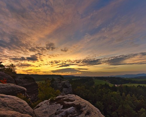 sunrise  landscape  saxon switzerland