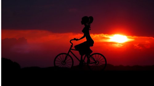 sunrise  silhouette  bike