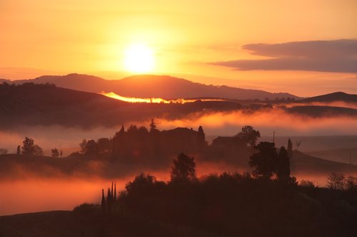 sunrise  italy  nature