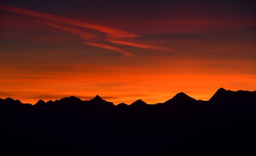 sunrise  alps  mountains
