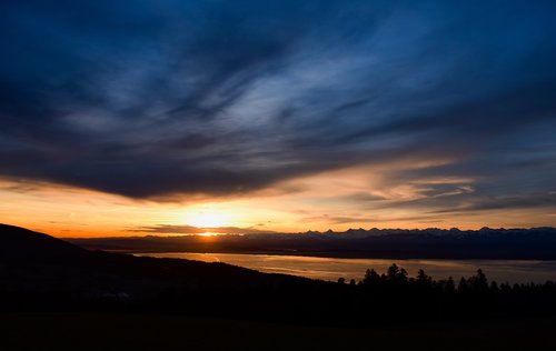 sunrise  clouds  lake