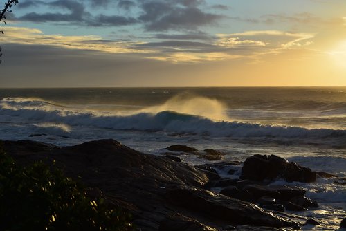 sunrise  ocean  waves