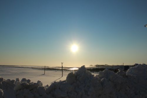 sunrise winter sea sea