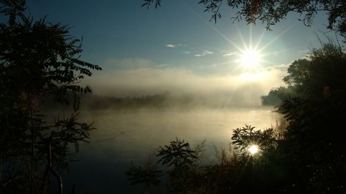 sunrise river nature