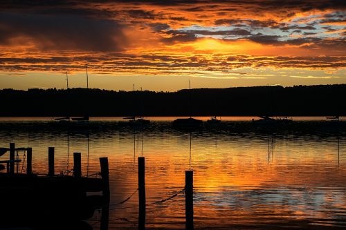 sunrise ammersee morning light