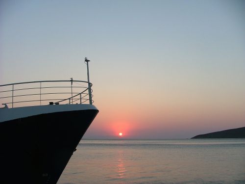 sunrise boat sea