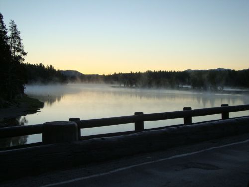 sunrise mist lake