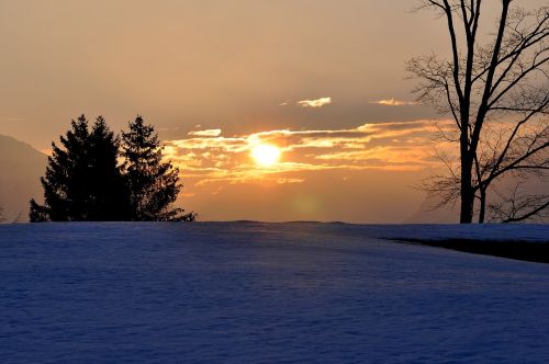 sunrise landscape snow