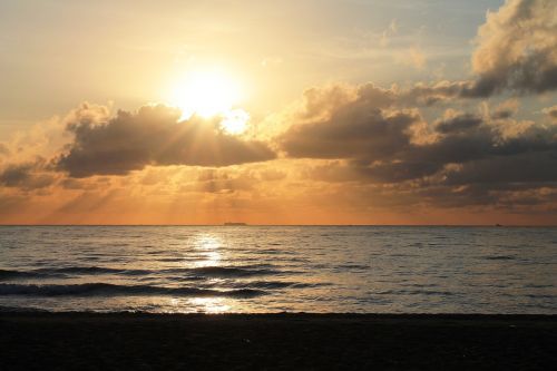 sunrise dawn ocean