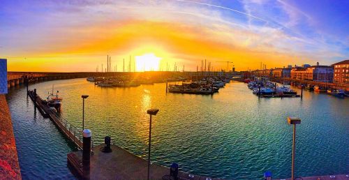 sunrise landscape boats sunset