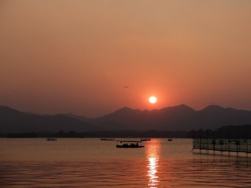 sunset landscape china wind