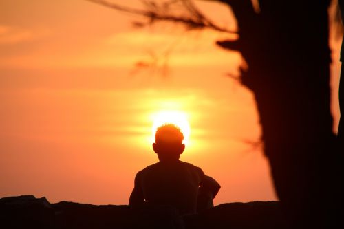 sunset silhouette abendstimmung