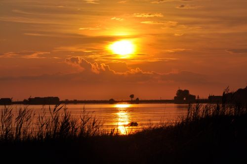 sunset water cloud