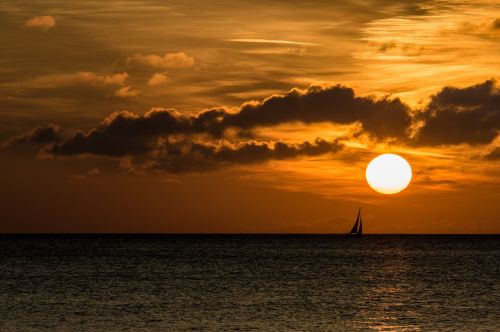 sunset clouds sea