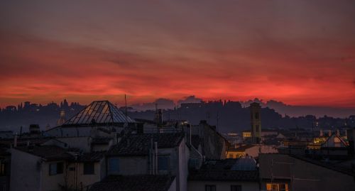 sunset italy skyline