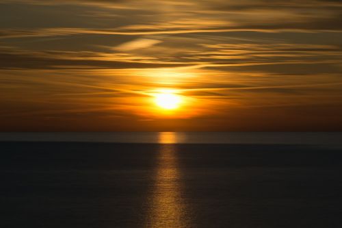 sunset sea water