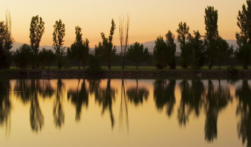 sunset reflection calm