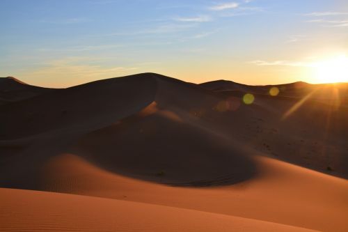 sunset desert sahara