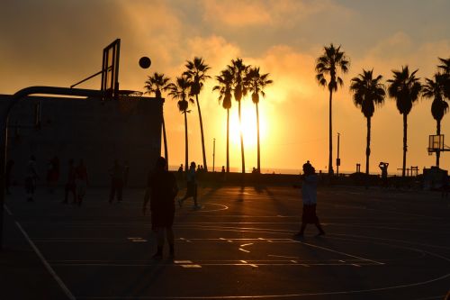 sunset basketball basketball court