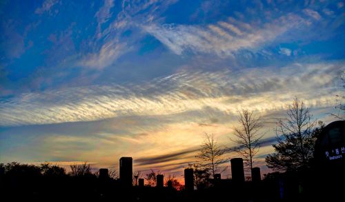 sunset horizon cityscape