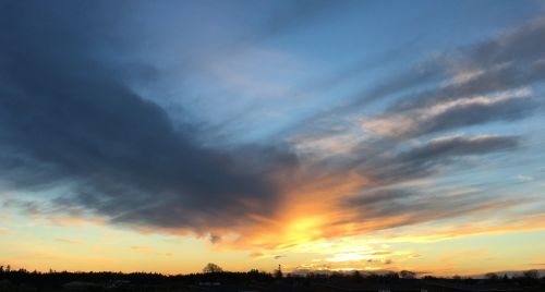 sunset clouds sky