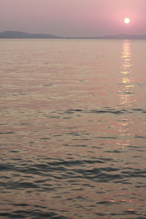 sunset sea water