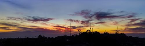 panoramic orange clouds sunset