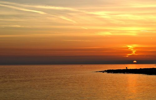 sunset fisherman fishing