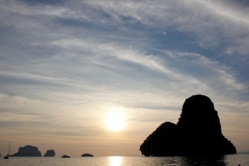 sunset thailand rock