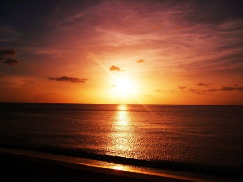 sunset sea ocean