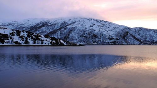 sunset fjord ocean