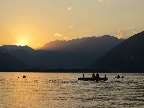 sunset abendstimmung lake