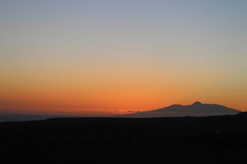sunset sky volcano landscape