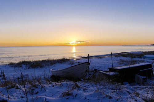 sunset ystad sea