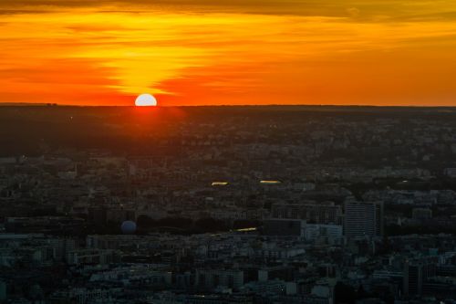 sunset paris city