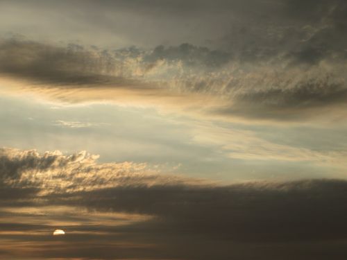 sunset horizon clouds