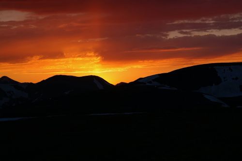 sunset mountains landscape