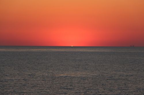sunset ocean water