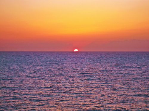 sunset orange sea
