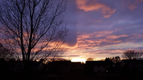 sunset silhouette sky